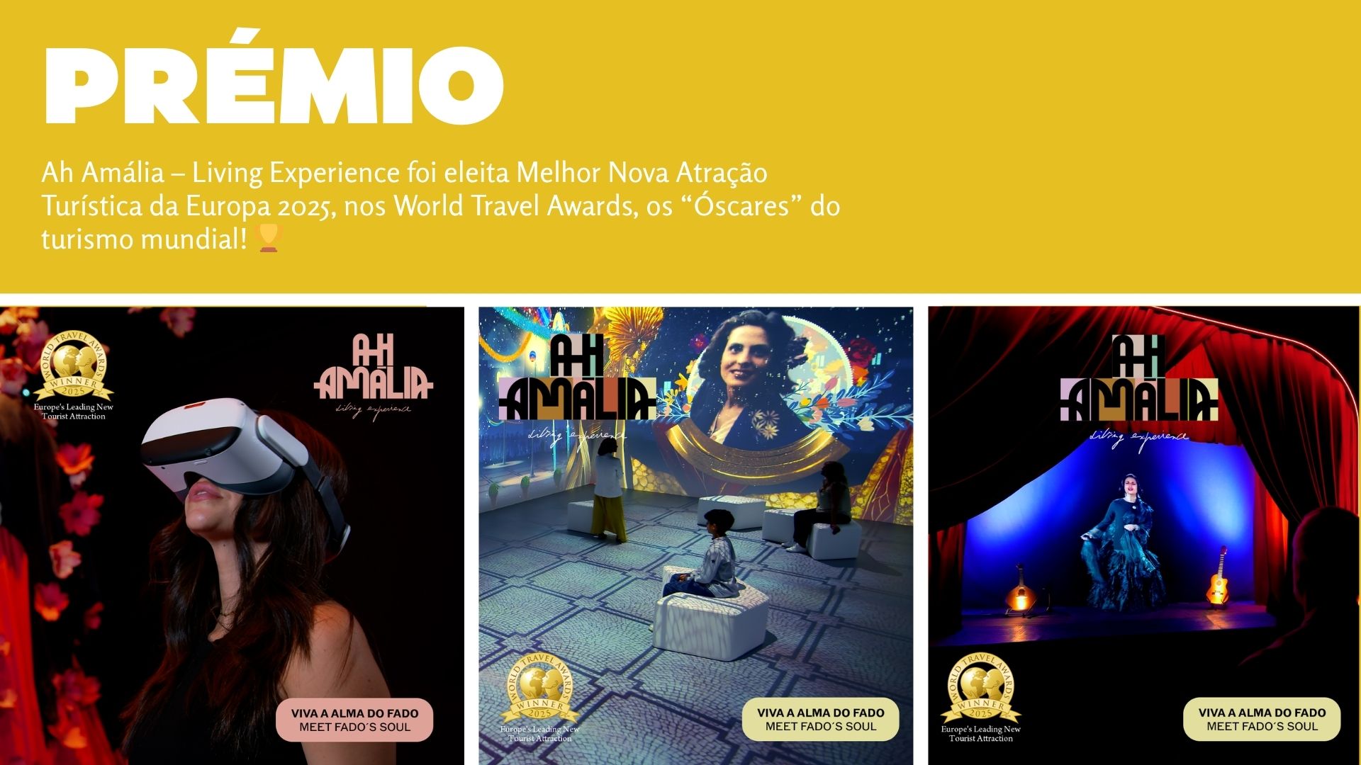 Ah Amália – Living Experience distinguida como Melhor Nova Atração Turística da Europa 2025!